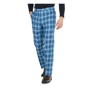 LAUREN RALPH LAUREN Mens Norton Blue Stretch, Plaid Classic Fit Pants W34/L32